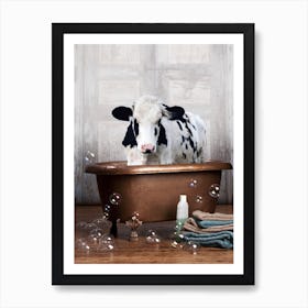 Cow In A Bathtub Póster