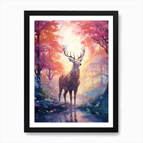 Deer In The Forest 3 Art Print