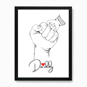 Daddy And Child Holding Hands Happy Father’s Day Art Print