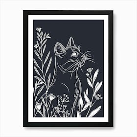 Norwegian Forest Cat Cat Minimalist Illustration 1 Art Print