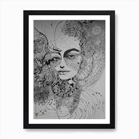 Woman With A Headdress Art Print