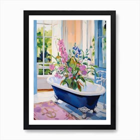 A Bathtube Full Of Sweet Pea In A Bathroom 4 Art Print