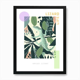 Anoles Lizard Abstract Modern Illustration 1 Poster Art Print