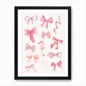 Watercolor Bows Art Print