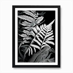 Hay Scented Fern Linocut Art Print