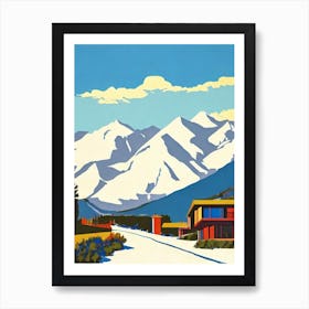 Serre Chevalier, France Midcentury Vintage Skiing Poster Art Print