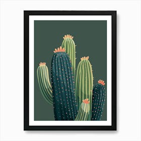 Melocactus Cactus Minimalist Abstract Illustration 1 Art Print