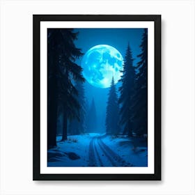 Full Moon In The Forest 2 Art Print