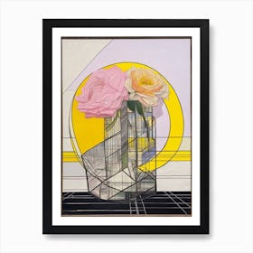 Lisianthus Flower Still Life  3 Abstract Expressionist Art Print