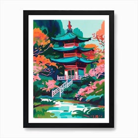 Ninna Ji Temple Gardens, Japan, Painting 1 Art Print