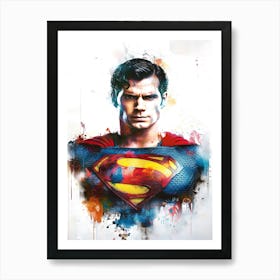 Superman Portrait Watercolor Art Print