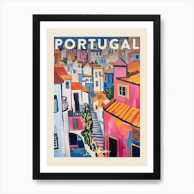 Lisbon Portugal 1 Fauvist Painting  Travel Poster Art Print