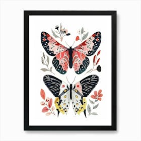 Colourful Insect Illustration Butterfly 3 Art Print