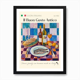 Il Buon Gusto Antico Trattoria Italian Poster Food Kitchen Art Print