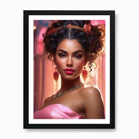 Pretty Woman in Pink 2 Art Print