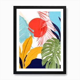 Abstract Art Tropical Leaves 156 Art Print