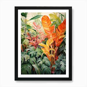 Tropical Plant Painting Chinese Evergreen 4 Art Print