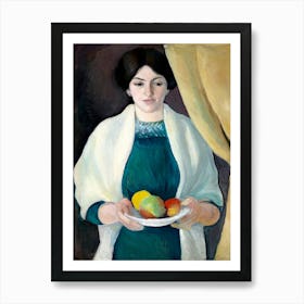 August Macke S Portrait Of The Artist S Wife (1909) Famous Painting Art Print