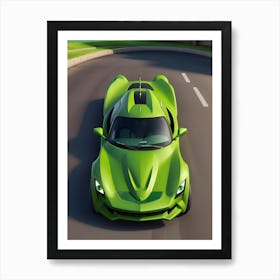 Green Sports Car Art Print