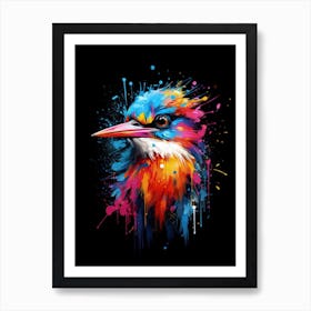 Kingfisher bird painting color splash Art Print