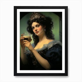 Woman Holding A Beer 1400s Rolf Armstrong Ar 57 Sty 488 Art Print