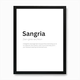 Sangria Definition Meaning Art Print