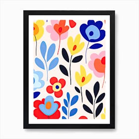 Blooms Of Brilliance; Matisse Inspired Colorful Flower Market Waltz Art Print