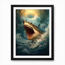 Shark In The Sea Art Print