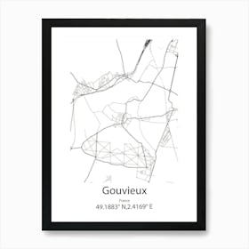 Gouvieux,France Minimalist Map Art Print