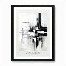 Connection Abstract Black And White 3 Poster Art Print