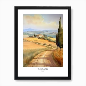 Tuscany Italy Watercolour Travel Poster 1 Art Print