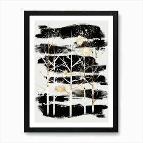 Black And White Trees Art Print