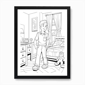 Andy S Room (Toy Story) Fantasy Inspired Line Art 4 Art Print