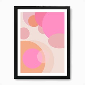 Pastel Pink And Orange Abstract Art Print