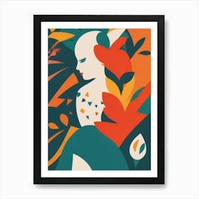 Woman In The Forest Art Print