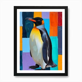 King Penguin Isabela Island Colour Block Painting 5 Art Print