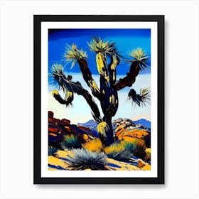 Joshua Tree In Rocky Landscape Nat Viga Style  (5) Art Print