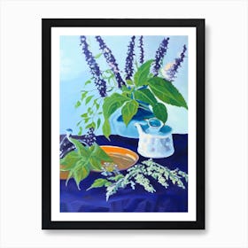 Anise Hyssop Spices And Herbs Oil Painting 1 Art Print