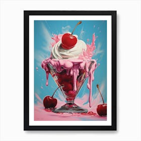 Ice Cream Explosion Retro Photography Style 1 Art Print