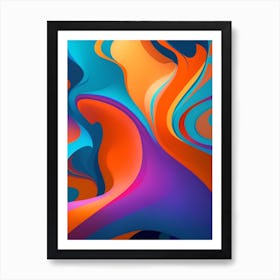 Abstract Colorful Waves Vertical Composition 93 Art Print