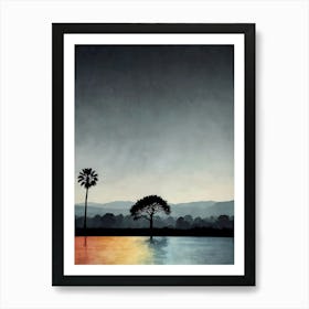 Sunset In The Savannah 1 Art Print