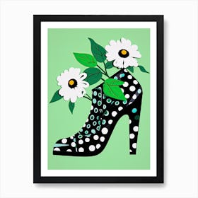 Floral Fusion: Blooms in Woman's Shoe Art Print
