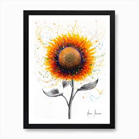 Rainbow Sunflower Art Print