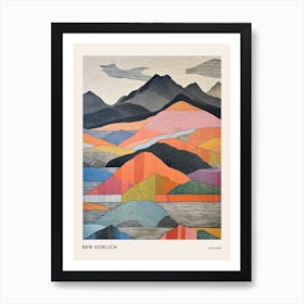 Ben Vorlich Scotland 2 Colourful Mountain Illustration Poster Art Print