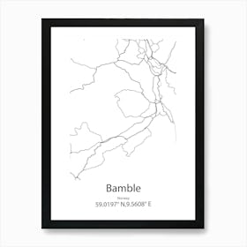 Bamble,Norway Minimalist Map Art Print