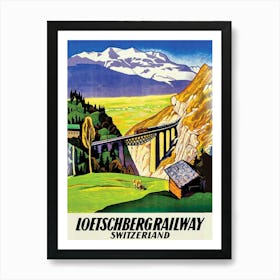 Lötschberg Railway, Switzerland Art Print