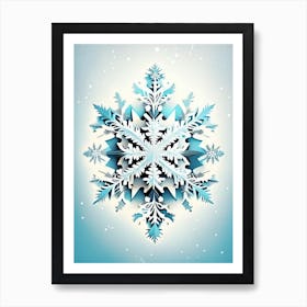 Unique, Snowflakes, Retro Drawing 3 Art Print
