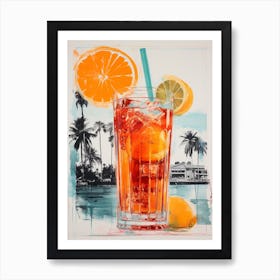 Retro Cocktail Screen Print Inspired 2 Art Print