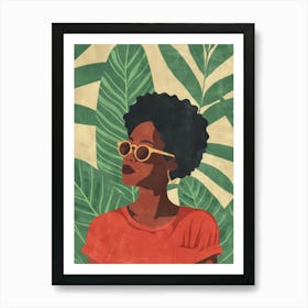 Afro-American Woman In Sunglasses 6 Art Print