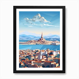 Marseille, France, Geometric Illustration 5 Art Print